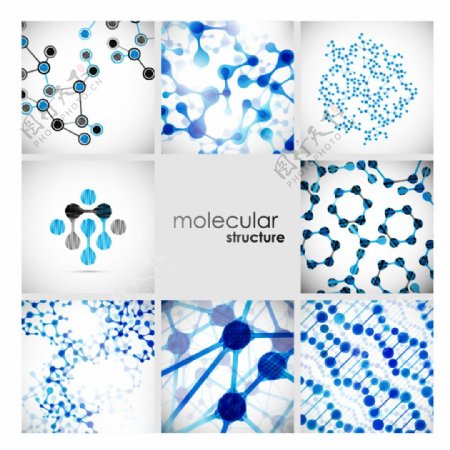 生物分子素材蓝色科技生物素材
