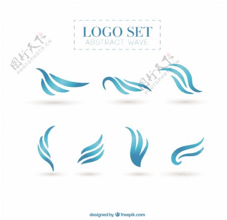 创意蓝色抽象波纹标志logo