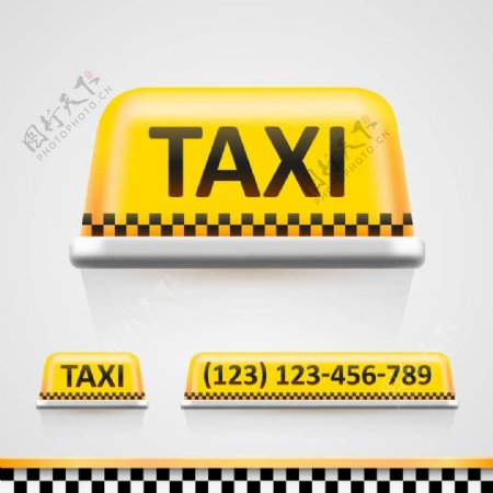出租车标签标识设计矢量素材