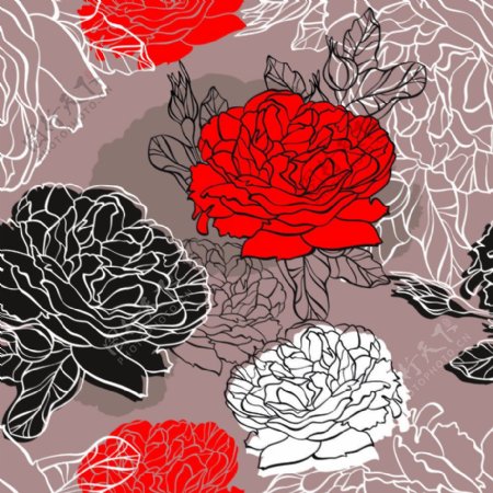卡通花纹系列之红玫瑰