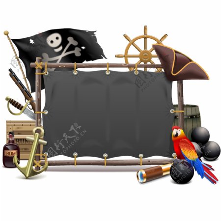 海盗工具装备矢量设计素材