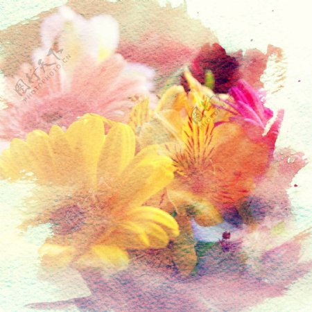 鲜花油画背景图片