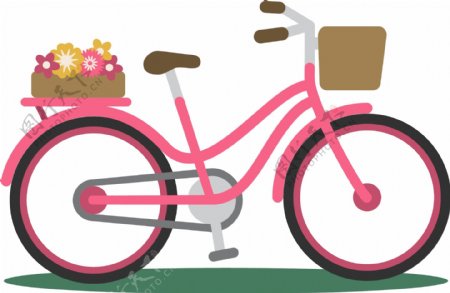 粉色自行车元素