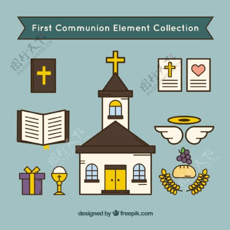 教堂和宗教元素插图
