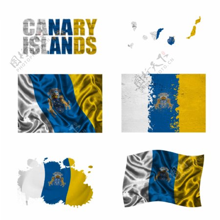 加那利群岛国旗地图
