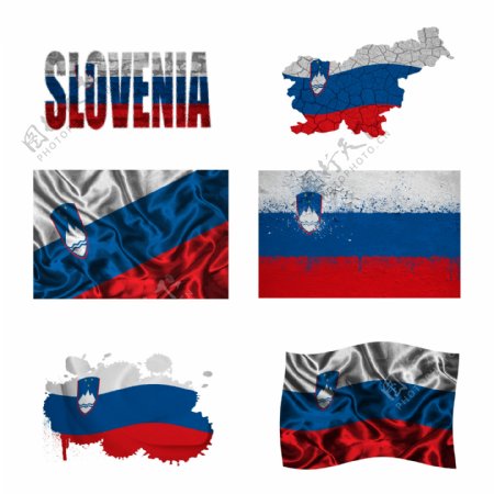 斯洛文尼亚国旗地图图片