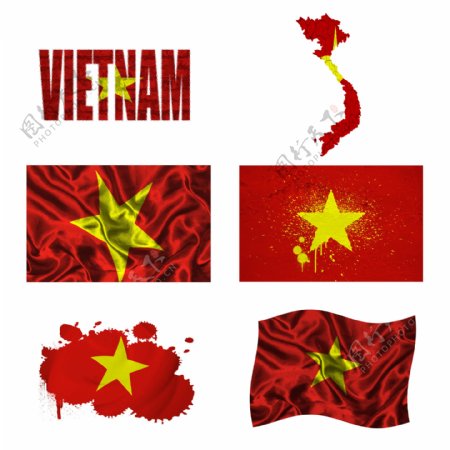 越南国旗地图图片