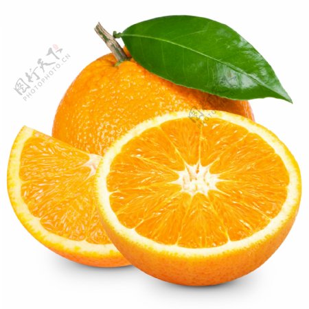 橙子与橙子切片图片