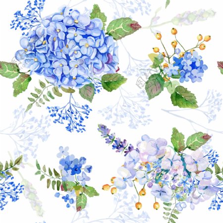 卡通蓝色花卉