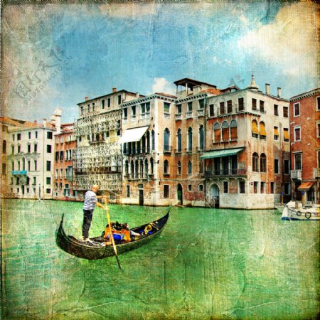 威尼斯小河风景照片