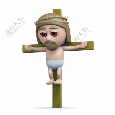 被钉在十字架上的耶稣图片