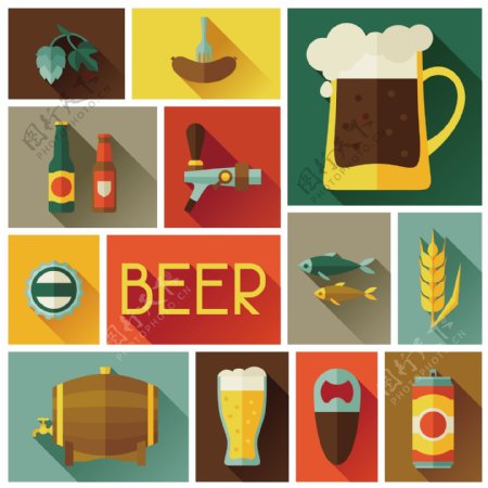 啤酒元素图标图片