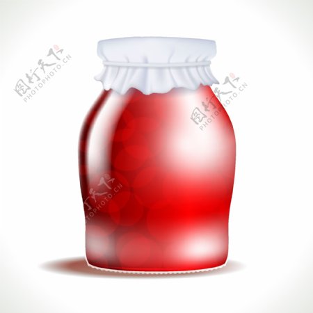 三维的红色罐子