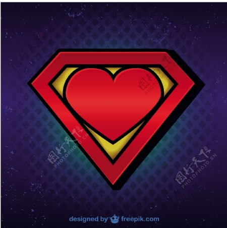 超人的标志与心脏
