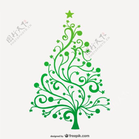 简约的绿色圣诞树