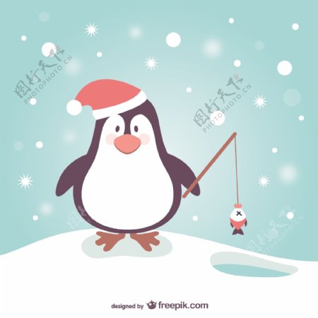 企鹅卡通圣诞