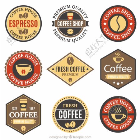 九杯咖啡徽章