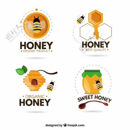 有机蜂蜜的有趣的标志