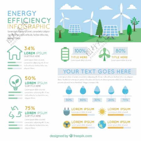随着能源效率要素infography