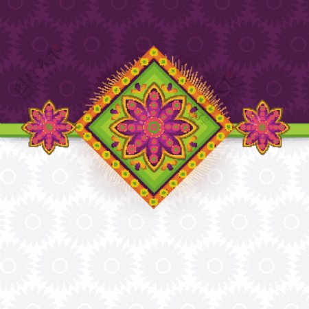 RakshaBandhan美丽的花卉rakhi设计印度节日庆典