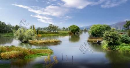 河流景观环境设计效果图图片