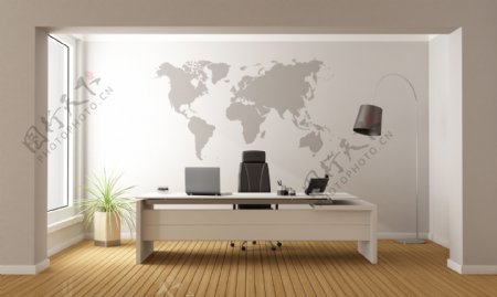 世界地图办公室效果图图片