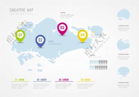 新加坡地图矢量素材