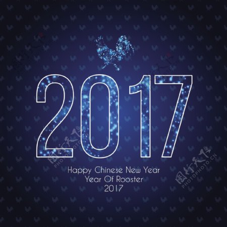 中国新年的明亮的蓝色背景