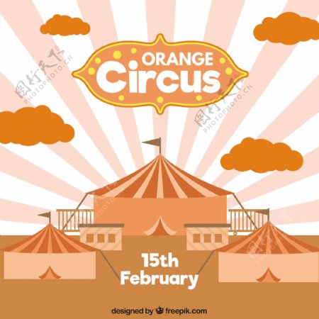 橙色的马戏团的插图