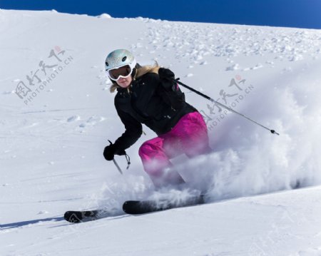 滑雪美女摄影图片