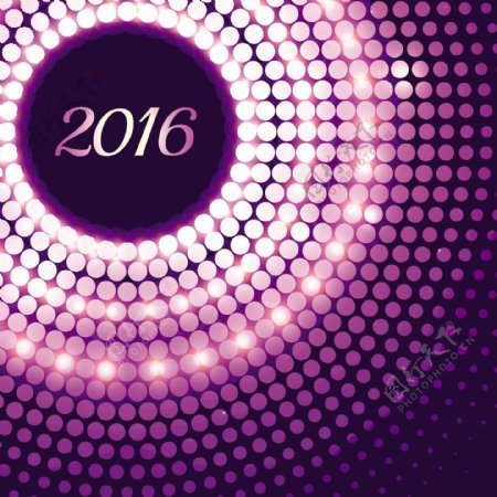 紫色和闪闪发光的2016个背景