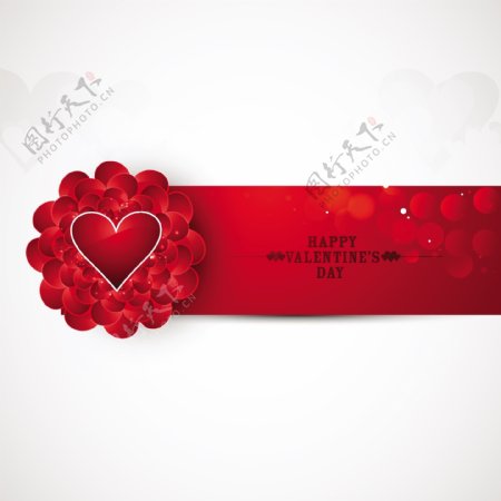 红色光泽的情人节卡