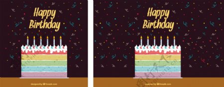 生日蛋糕和糖果的背景色彩
