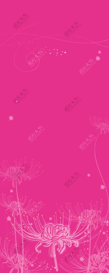 粉红色花纹X展架EPS