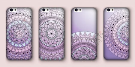 紫色手机壳花纹背景