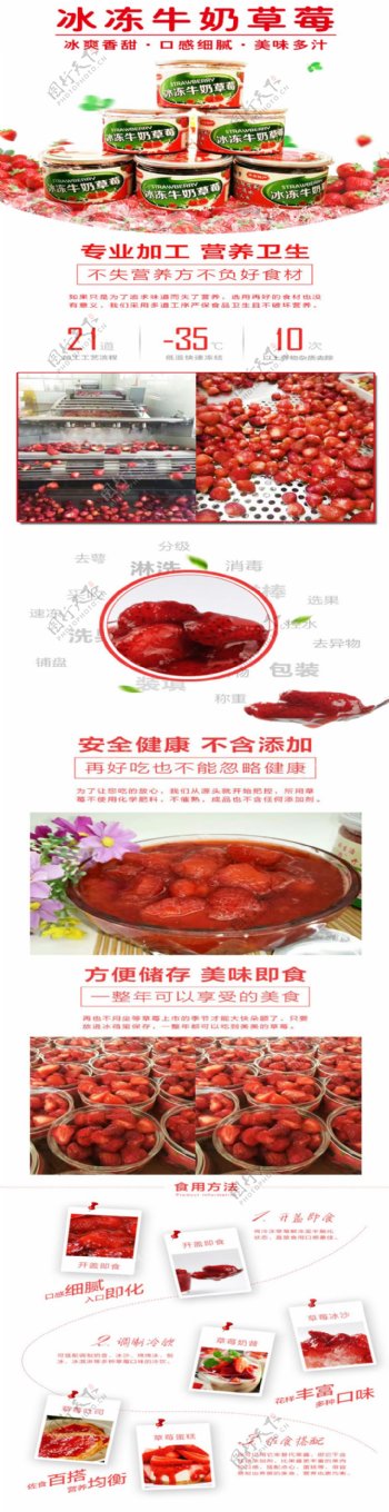 冰冻牛奶草莓详情页