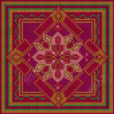 传统花纹织物背景图片