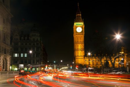 唯美伦敦大本钟夜景图片