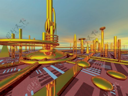 建筑科幻三维电脑艺术