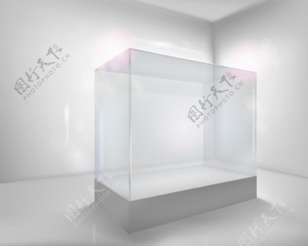 白色玻璃展台图片