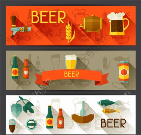 创意啤酒banner矢量图