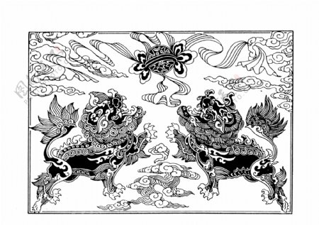 清代动物图案中国传统图案0072