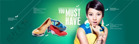 淘宝时尚女鞋促销PSD海报