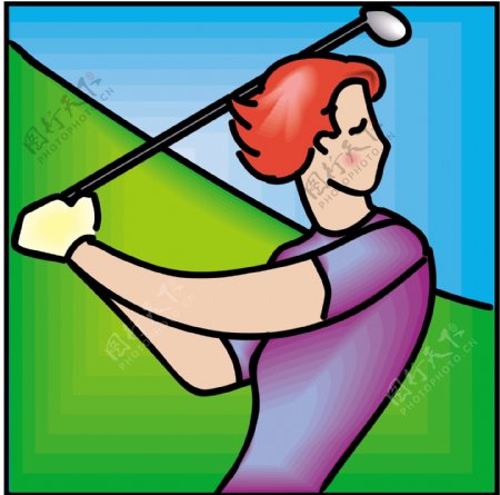 高尔夫球运动体育休闲矢量素材EPS格式0102