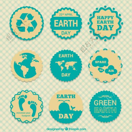 绿色地球日标签