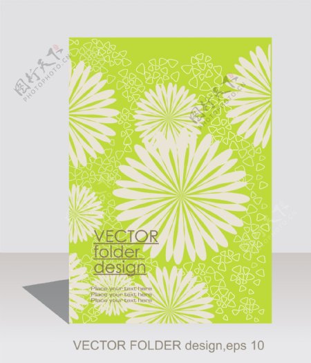 绿色花卉图案卡设计