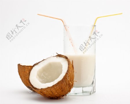 椰子与椰子汁图片