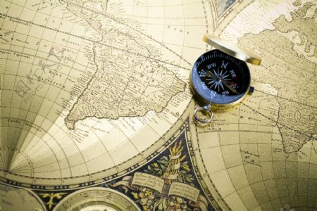 世界地图指南针背景大图