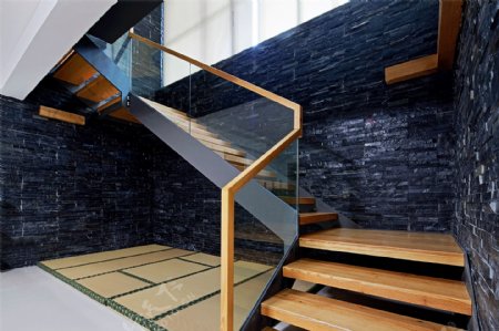 现代简约楼梯背景墙设计图