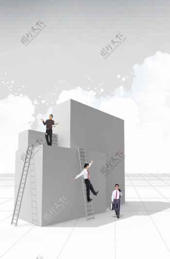 楼梯与职业男性